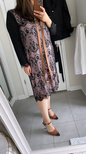 LACE OVERLAY A LINE DRESS Ruti Horn LACE OVERLAY A LINE DRESS Ruti Horn