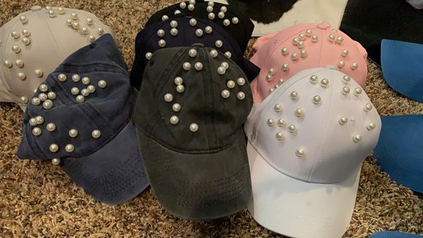 PEARLS STUDDED CAP