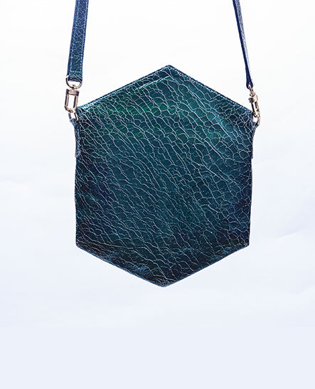 CROSSBODY EMERALD CRACKLE - Ruti Horn, #THEHEX COLLECTION