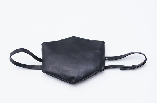 BLACK LEATHER CONVERTIBLE BELT BAG - Ruti Horn, #THEHEX COLLECTION